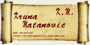 Kruna Matanović vizit kartica